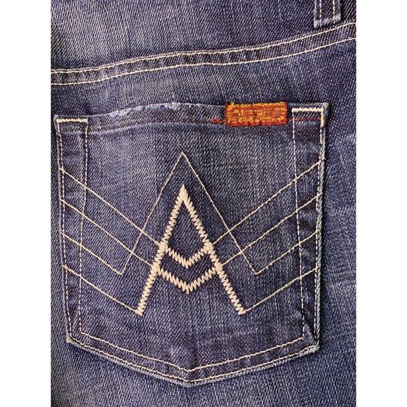 Women 7 for all Mankind size 28 A pocket Crop & Roll Skinny Jeans Low Rise 6177 - Picture 7 of 11